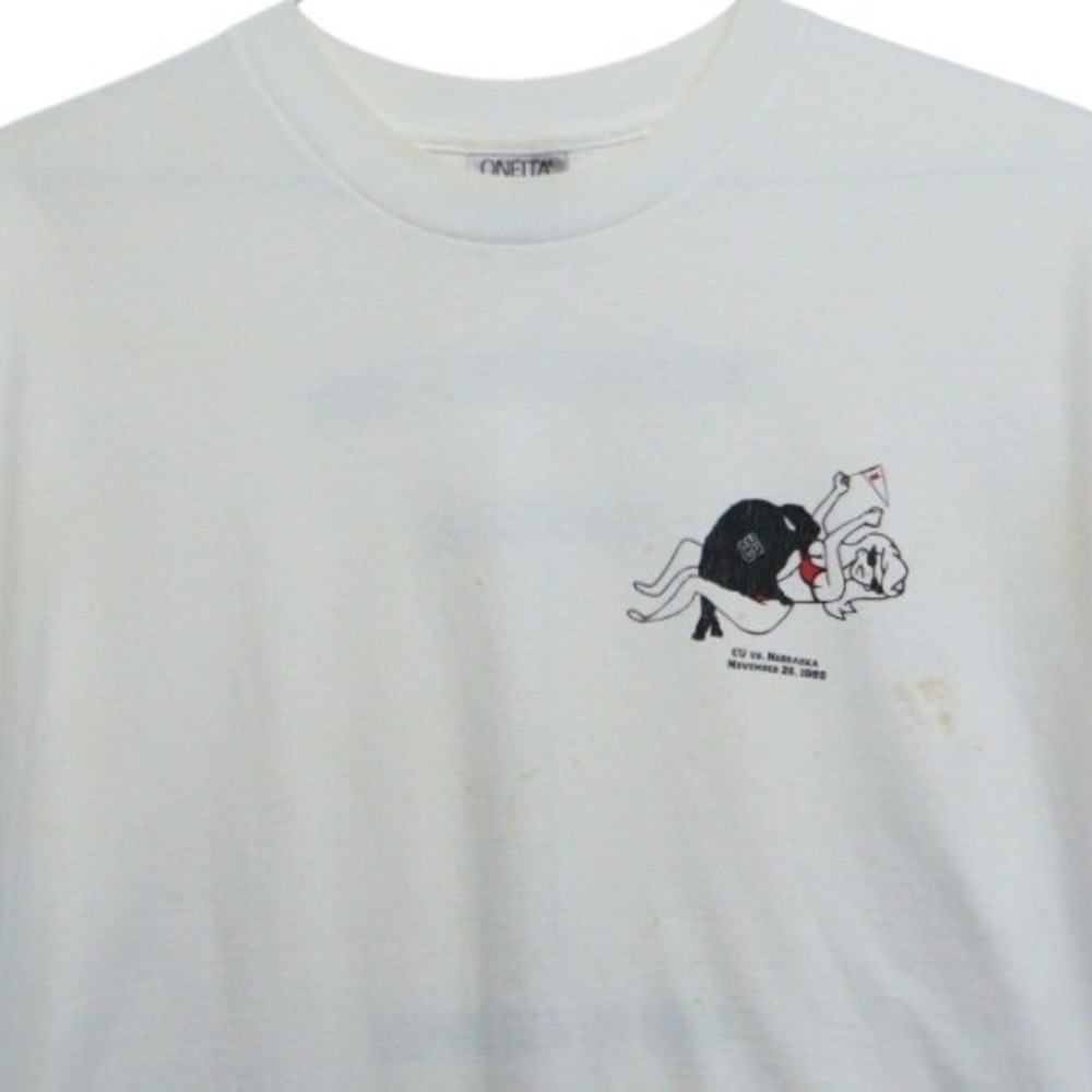 VTG 90s CU Colorado Buffaloes Football Adult Humor T-Shirt CU vs. Huskers 1999